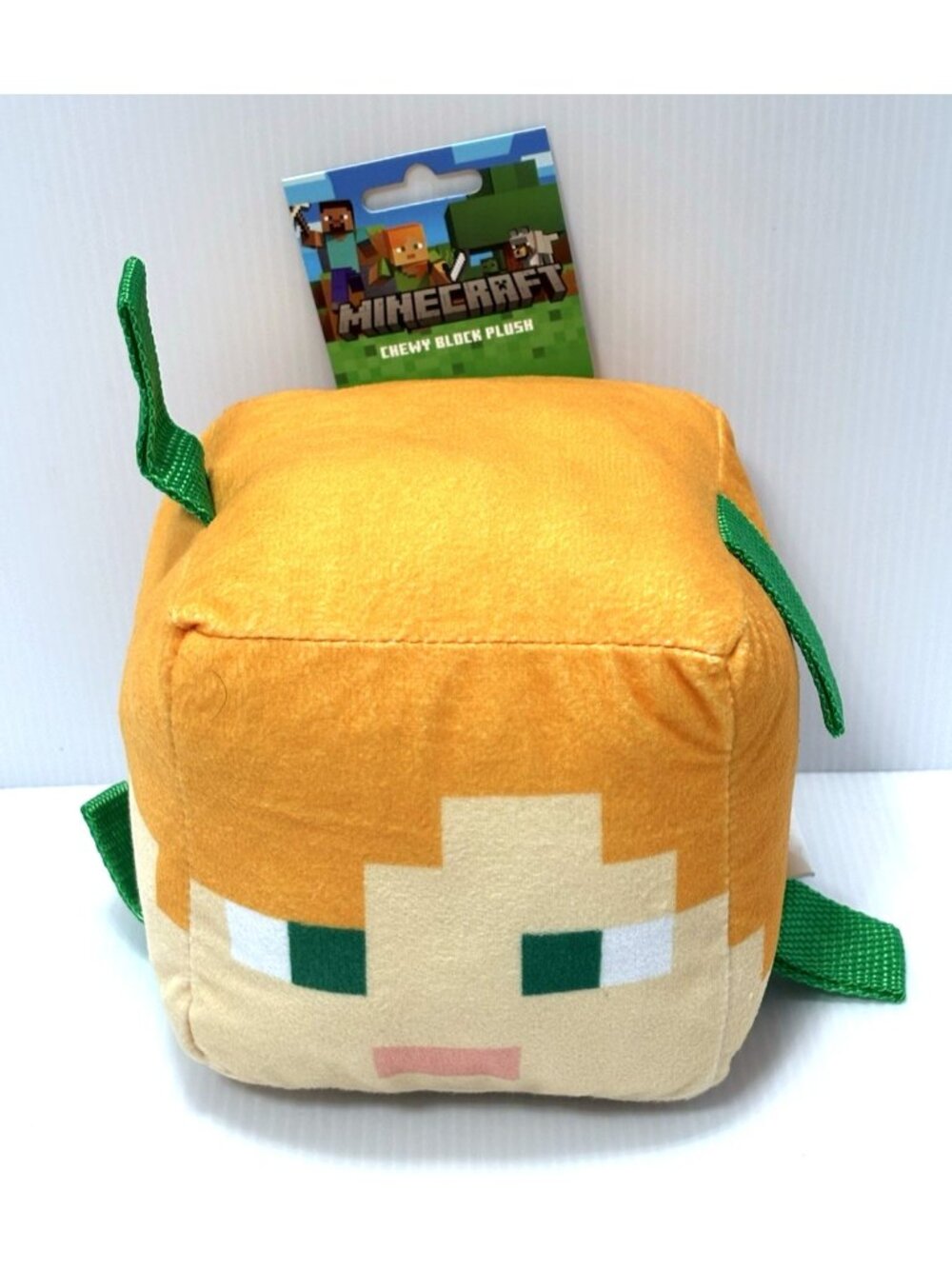 Minecraft Alex Chewy Block Plush Square Stuffed Dog Toy Mojang NWT